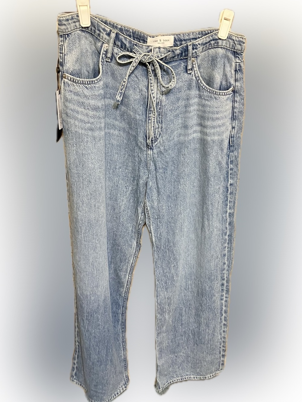 rag & bone Tilden Ultra Featherweight Phoebe Drawstring Straight Leg Jeans